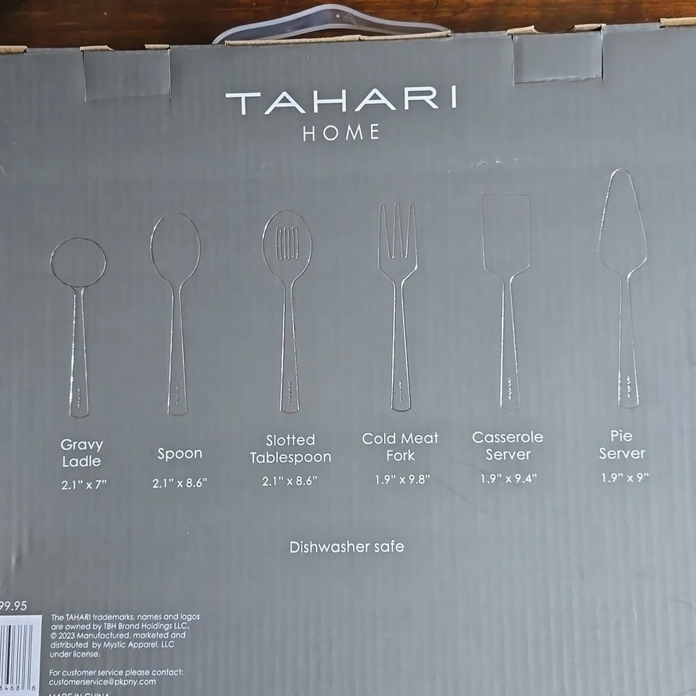 NIB. Tahari Home 6pc Stainless Steel Serving Set